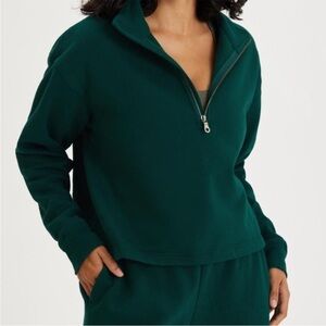 Girlfriend Collective 50/50 Half Zip Sweatshirt Biome